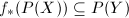 $f_*(P(X))\subseteq P(Y)$