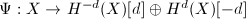 $\Psi: X\rightarrow H^{-d}(X)[d]\oplus H^d(X)[-d]$