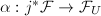 $\alpha: j^*\mathcal{F}\rightarrow\mathcal{F}_U$
