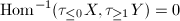 $\Hom^{-1}(\tau_{\le0}X,\tau_{\ge1}Y)=0$