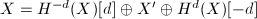 $X=H^{-d}(X)[d]\oplus X'\oplus H^{d}(X)[-d]$