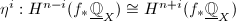 $\eta^i: H^{n-i}(f_*\underline{\mathbb{Q}}_X)\cong H^{n+i}(f_*\underline{\mathbb{Q}}_X)$
