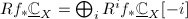 $Rf_*\underline{\mathbb{C}}_X=\bigoplus_iR^if_*\underline{\mathbb{C}}_X[-i]$