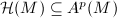 $\mathcal{H}(M)\subseteq A^p(M)$