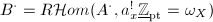 $B^\cdot=R\mathcal{H}om(A^\cdot, a_x^!\underline{\mathbb{Z}}_\mathrm{pt}=\omega_X)$