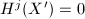 $H^j(X')=0$