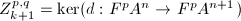 $Z_{k+1}^{p,q}=\ker(d: F^p A^n\rightarrow F^p A^{n+1})$