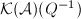 $\mathcal{K}(\mathcal{A})(Q^{-1})$
