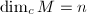 $\dim_c M=n$