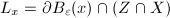 $L_x=\partial B_\varepsilon(x)\cap(Z\cap X)$