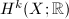 $H^k(X;\mathbb{R})$