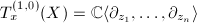 $T^{(1,0)}_x(X)=\mathbb{C}\langle \partial_{z_1},\ldots, \partial_{z_n}\rangle$
