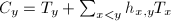 $C_y=T_y+\sum_{x<y} h_{x,y}T_x$