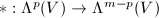 $*: \Lambda^p(V)\rightarrow \Lambda^{m-p}(V)$