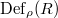 $\mathrm{Def}_\rho(R)$