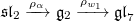 $\mathfrak{sl}_2\xrightarrow{\rho_{\alpha}} \mathfrak{g}_2\xrightarrow{\rho_{w_1}} \mathfrak{gl}_7$