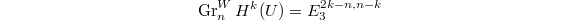 $$\Gr^W_nH^k(U)=E_3^{2k-n,n-k}$$