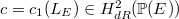 $c=c_1(L_E)\in H^2_{dR}(\mathbb{P}(E))$
