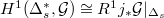 $H^1(\Delta_s^*,\mathcal{G})\cong R^1j_*\mathcal{G}|_{\Delta_s}$