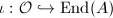 $\iota: \mathcal{O}\hookrightarrow\End(A)$