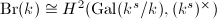 $\mathrm{Br}(k)\cong H^2(\Gal(k^s/k),(k^s)^\times)$