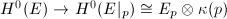 $H^0(E)\rightarrow H^0(E|_p)\cong E_p\otimes \kappa(p)$