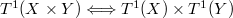 $T^1(X\times Y)\Longleftrightarrow T^1(X)\times T^1(Y)$