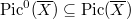 $\Pic^0(\overline{X})\subseteq \Pic(\overline{X})$