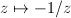 $z\mapsto-1/z$