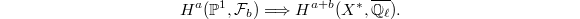 $$H^{a}(\mathbb{P}^1, \mathcal{F}_b)\Longrightarrow H^{a+b}(X^*, \overline{\mathbb{Q}_\ell}).$$